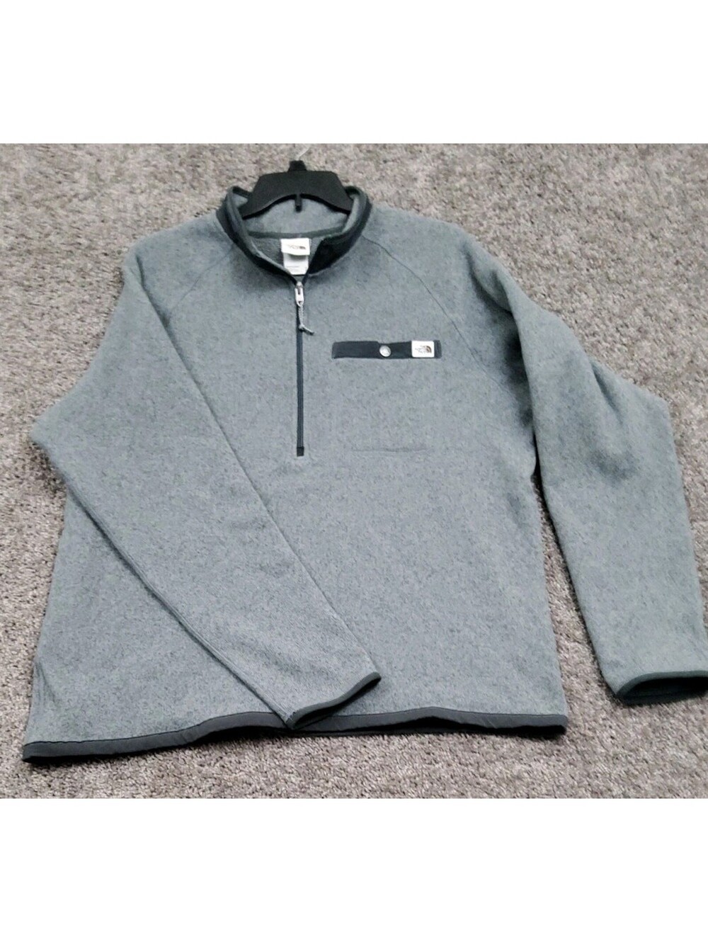 The North Face Gordon Lyons 1/4 Zip Fleece Pullover Men's XL Gray Jacket Camp